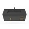 Castello Usa Nile 48" Wall Mounted  Black Vanity With Black Top And Gold Handles CB-MC-48BLK-GLD-2053-BL - alternate 8